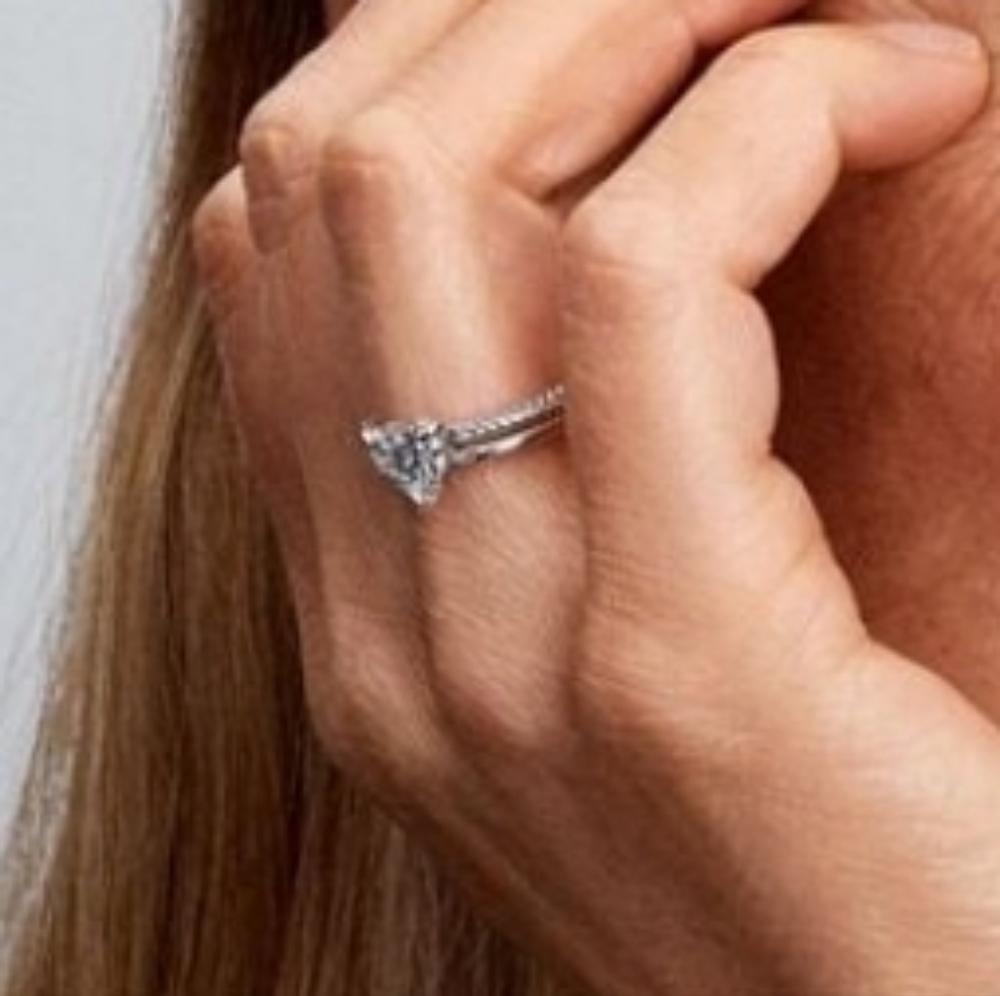 Authentic NEW Pandora Double Band Heart Ring S925ALE CZ - Picture 6 of 10